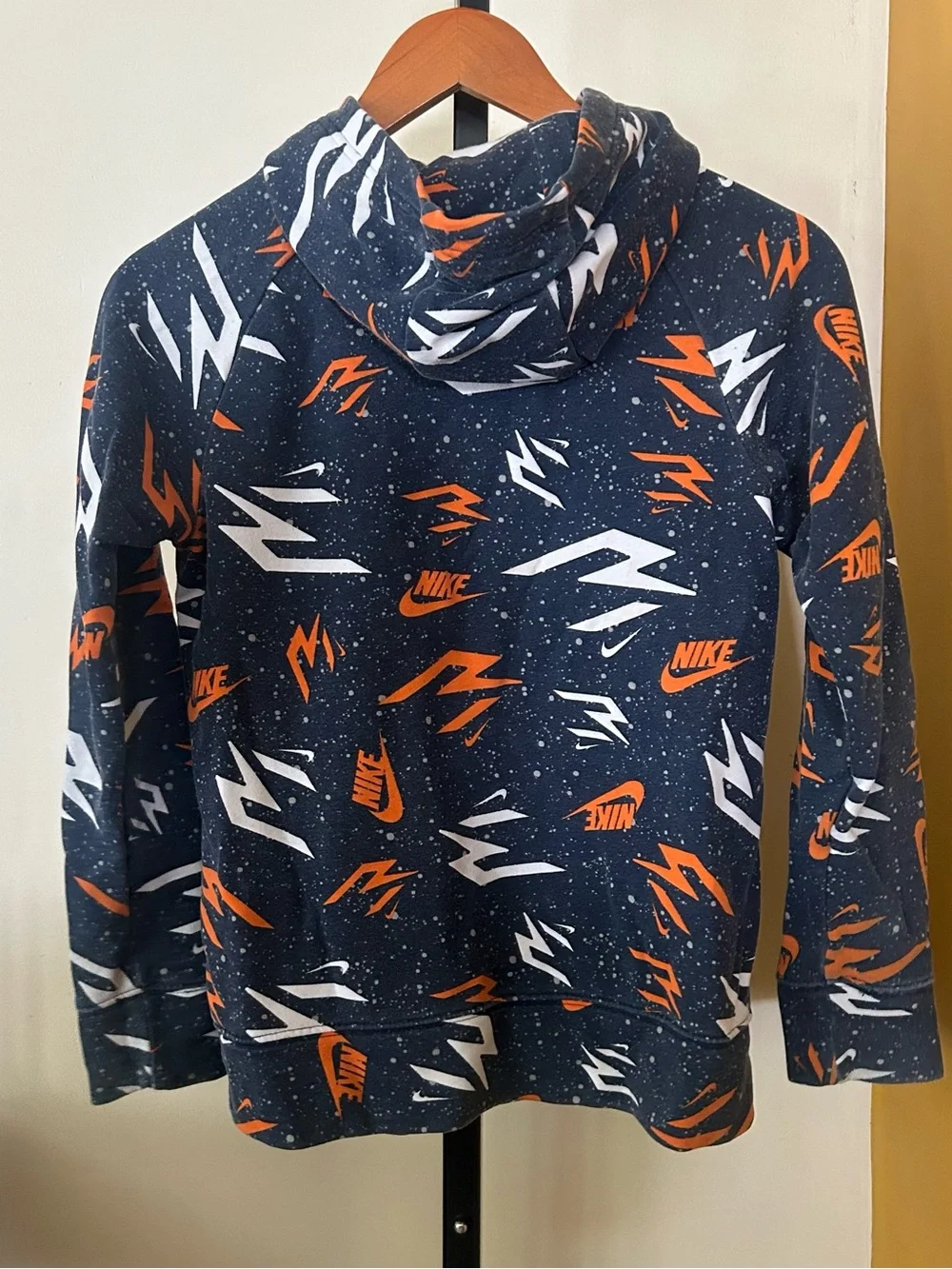 Nike 3Brand Hoodie Sweatshirt Pullover Russell Wilson Blue Orange Youth Medium